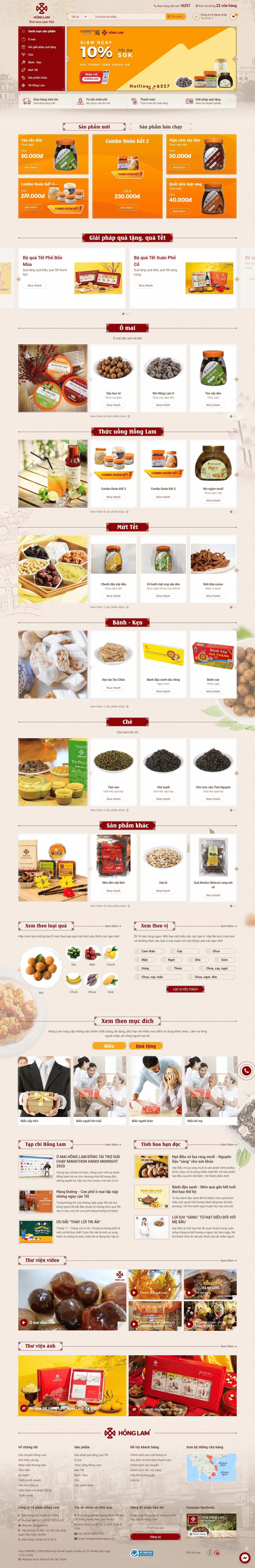 Thiết kế Web bán bánh cáy honglam.vn